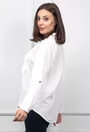 Camasa casual alba cu detalii negre
