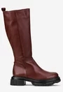 Cizme dama bordo din piele naturala