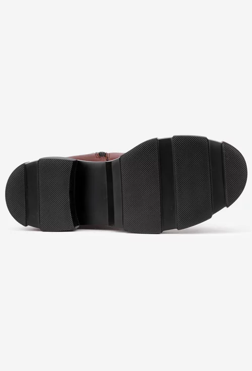 Cizme dama bordo din piele naturala