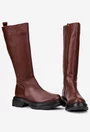 Cizme dama bordo din piele naturala