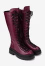 Cizme dama bordo din piele naturala