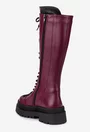 Cizme dama bordo din piele naturala