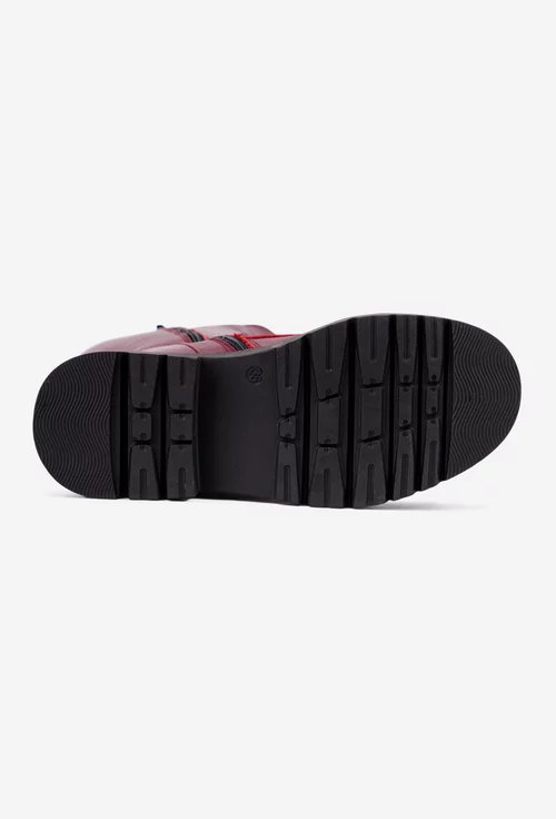 Cizme dama bordo din piele naturala