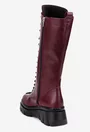 Cizme dama bordo din piele naturala