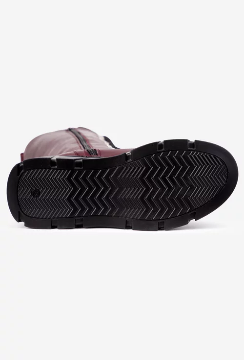 Cizme dama bordo din piele naturala