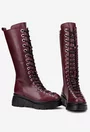 Cizme dama bordo din piele naturala