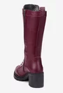 Cizme dama burgundy din piele naturala