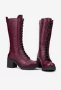 Cizme dama burgundy din piele naturala