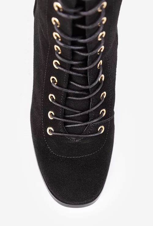 Cizme dama din piele intoarsa cu toc