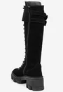 Cizme dama din piele intoarsa neagra