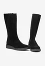 Cizme dama din piele intoarsa neagra