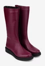 Cizme dama din piele naturala bordo