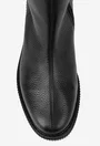 Cizme dama din piele texturata neagra