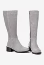 Cizme dama gri din piele intoarsa