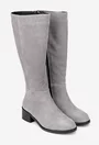 Cizme dama gri din piele intoarsa
