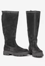 Cizme dama gri din piele intoarsa