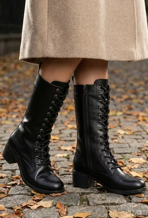 Cizme dama negre din piele naturala