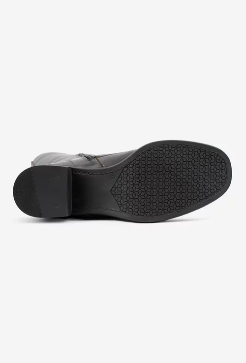 Cizme dama kaki din piele naturala