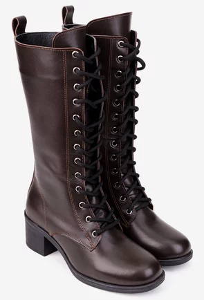 Cizme dama maro din piele naturala