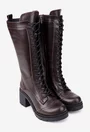 Cizme dama maro din piele naturala