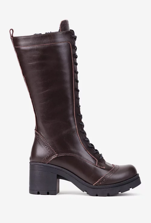 Cizme dama maro din piele naturala