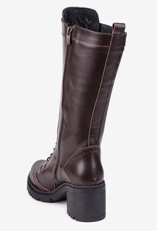 Cizme dama maro din piele naturala