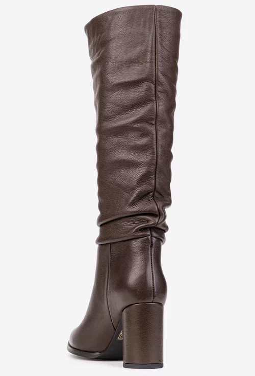 Cizme dama maro din piele naturala