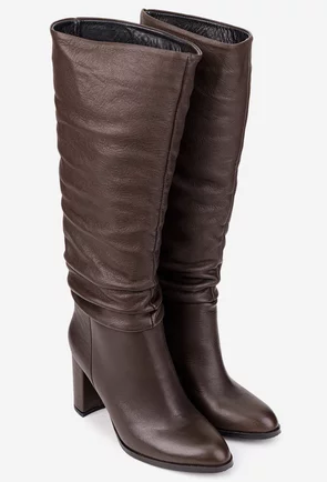 Cizme dama maro din piele naturala