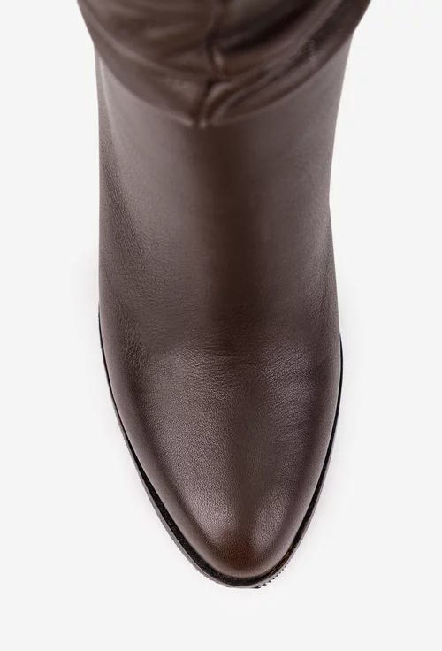 Cizme dama maro din piele naturala