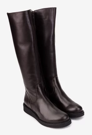 Cizme dama maro inchis din piele naturala