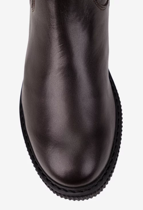 Cizme dama maro inchis din piele naturala