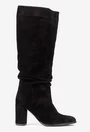 Cizme dama negre din piele intoarsa