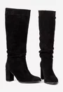 Cizme dama negre din piele intoarsa
