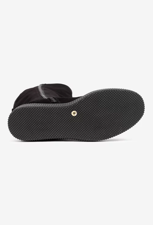 Cizme dama negre din piele intoarsa