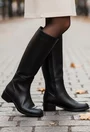 Cizme dama negre din piele naturala