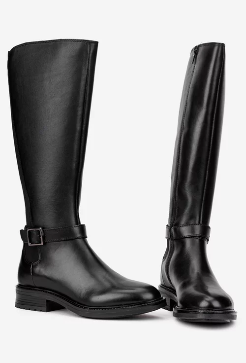 Cizme dama negre din piele naturala