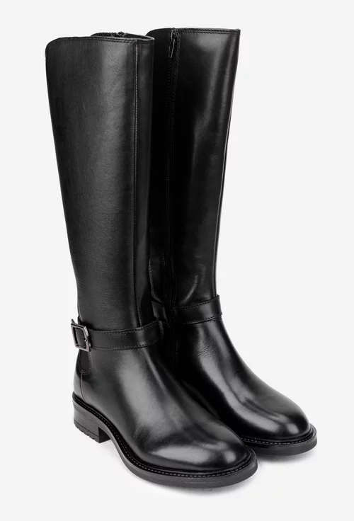 Cizme dama negre din piele naturala