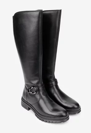 Cizme dama negre din piele naturala