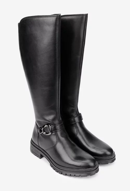 Cizme dama negre din piele naturala