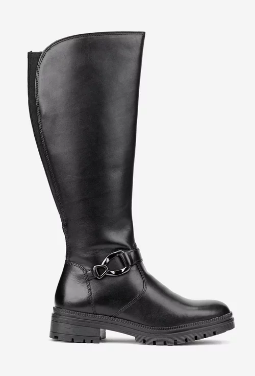 Cizme dama negre din piele naturala