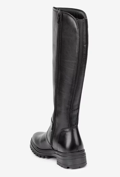 Cizme dama negre din piele naturala