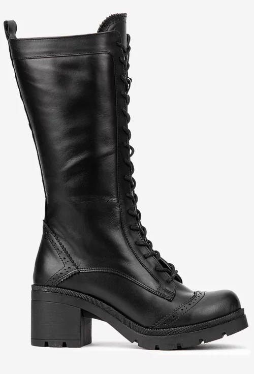 Cizme dama negre din piele naturala