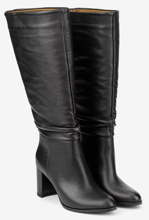 Cizme dama negre din piele naturala