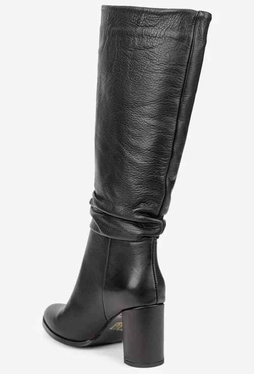 Cizme dama negre din piele naturala