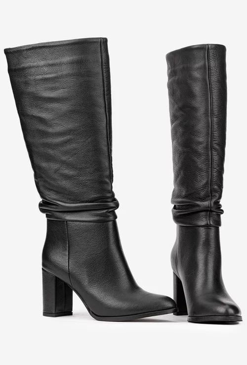 Cizme dama negre din piele naturala