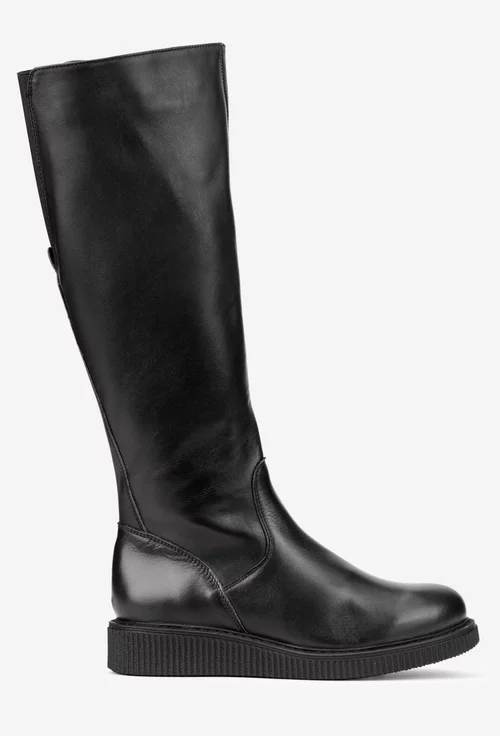 Cizme dama negre din piele naturala