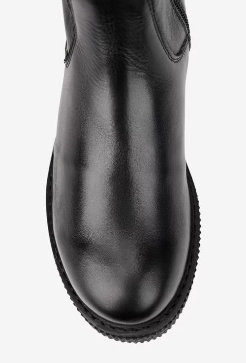 Cizme dama negre din piele naturala