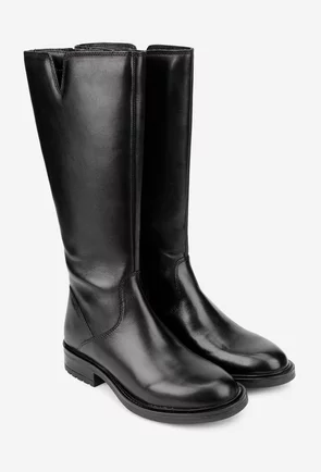 Cizme dama negre din piele naturala