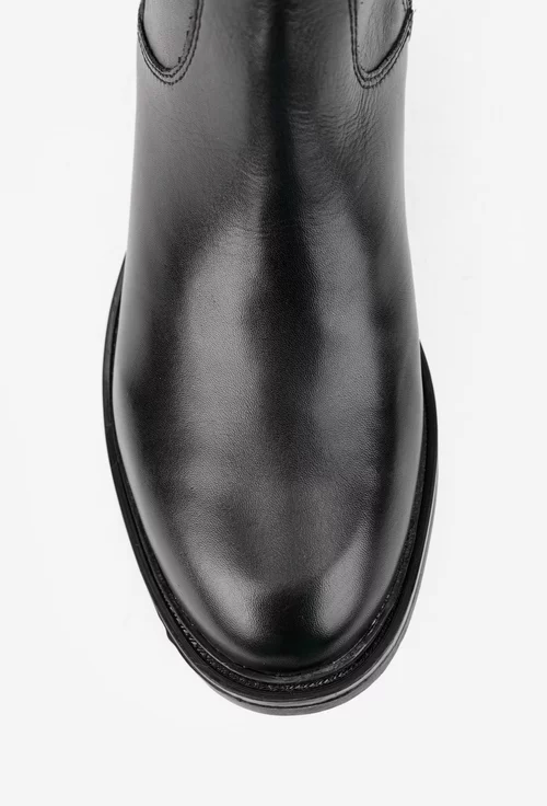 Cizme dama negre din piele naturala