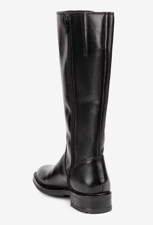 Cizme dama negre din piele naturala